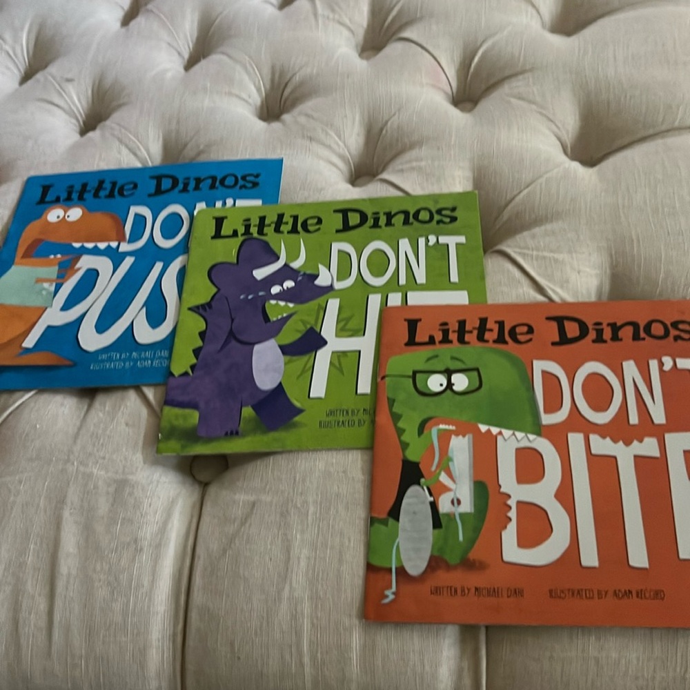 3 book bundle Little Dinos Don't Bite, Push, Hit-- Michael Dahl